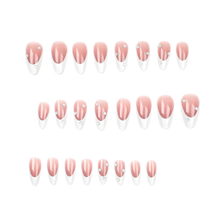 Elegant artificial nails with transparent design and pearlescent effects Stornfield