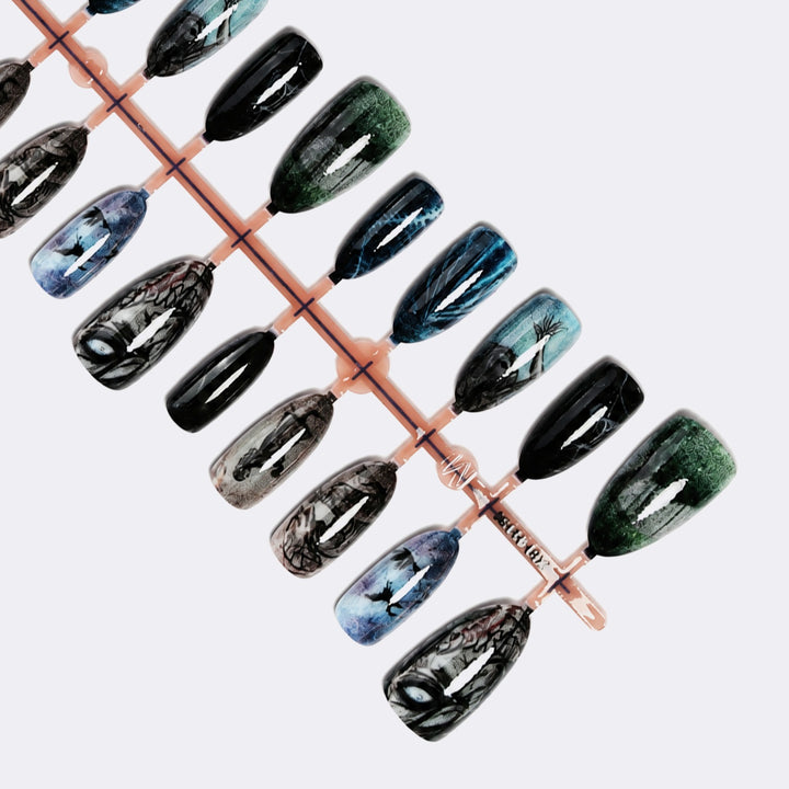 Artificial nail set with creative and imaginative designs Stornfield