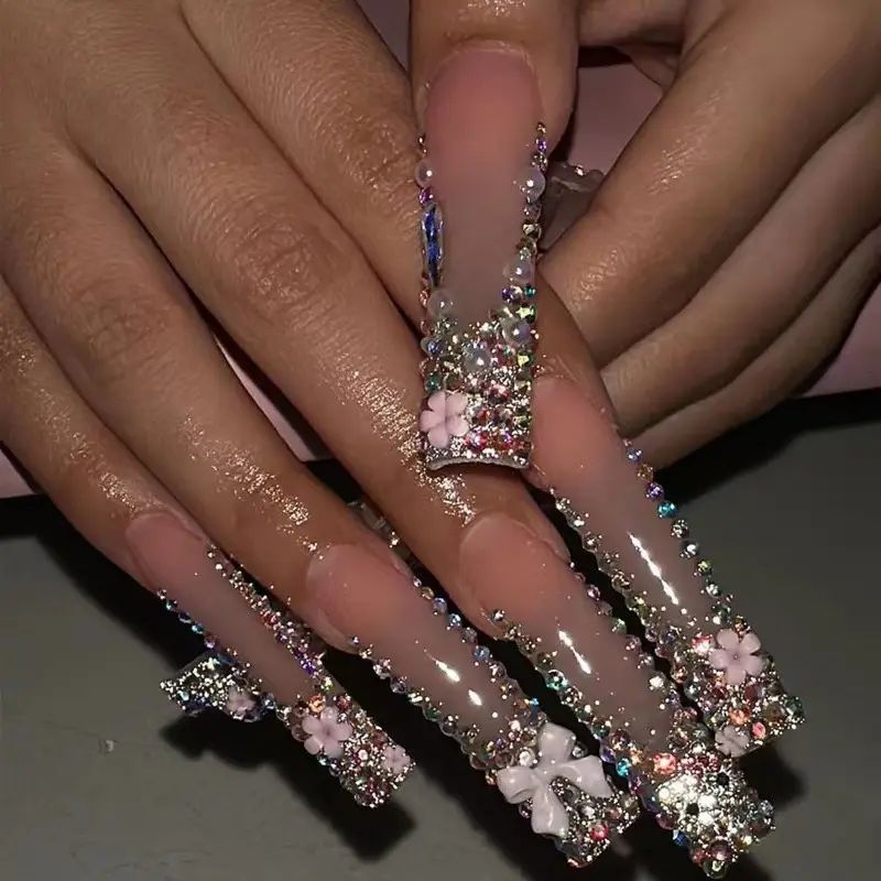 Ornate Butterfly-Inspired Acrylic Nail Extensions Stornfield