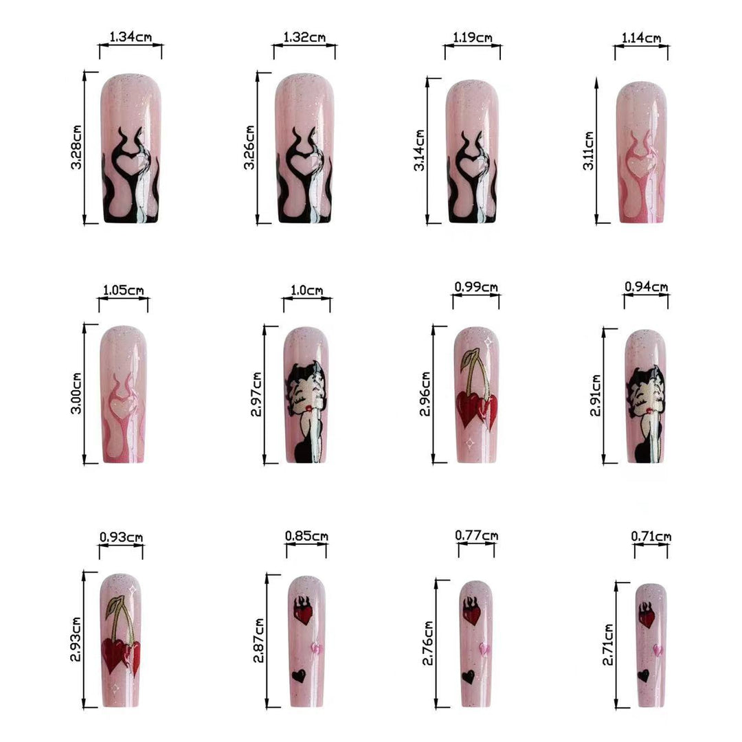 Artificial nail set with modern comic motifs Stornfield