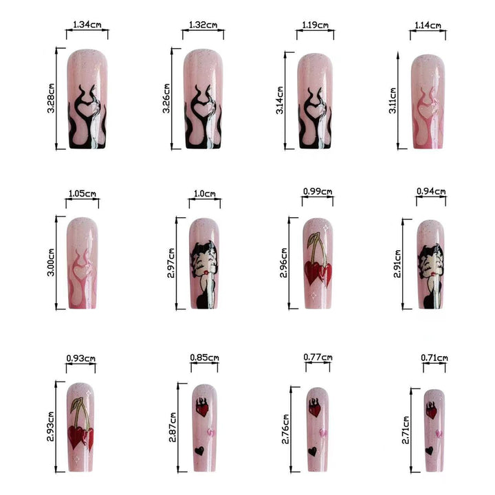 Artificial nail set with modern comic motifs Stornfield