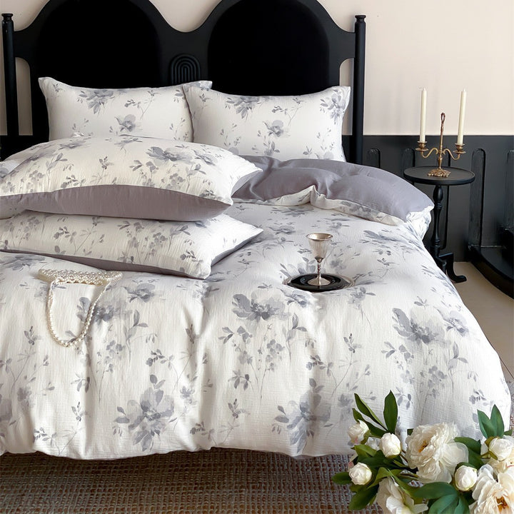 Silky Microfiber Duvet Cover Comforter Bedding Set with Hypoallergenic Pillow Shams