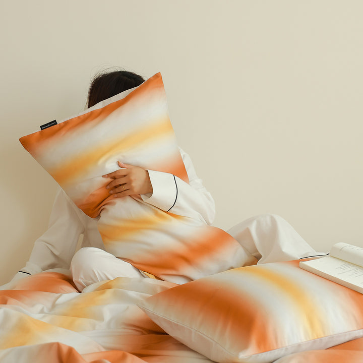Soft-Sateen Breathable Duvet Cover Set with Hidden Zip and Corner Ties
