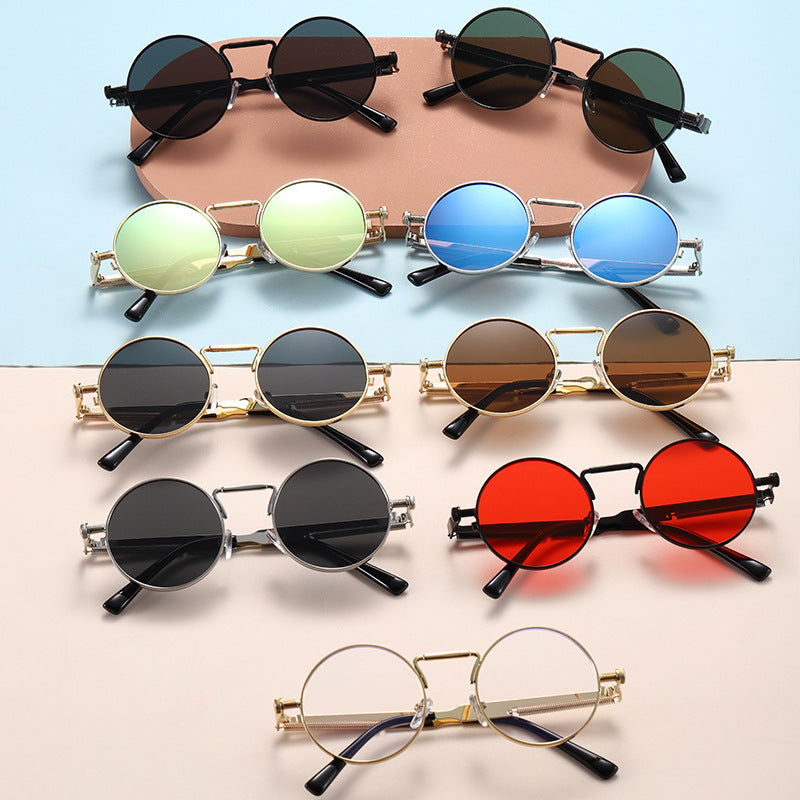 Women's fashionable round sunglasses with precise metal frame Stornfield