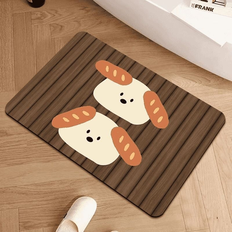 Cute Dog-Themed Indoor Bath Mat