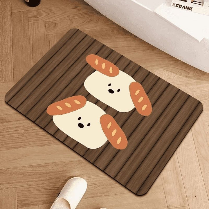 Cute Dog-Themed Indoor Bath Mat