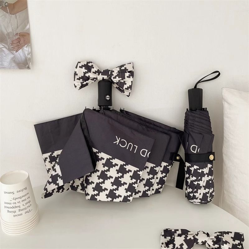 Ladies Folding Umbrella with Elegant Bow Application Stornfield
