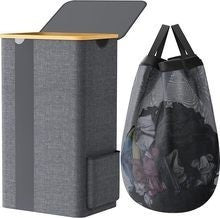 Practical laundry container with removable mesh bag Stornfield