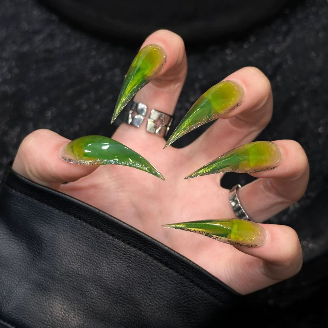 Stiletto Press-On Nail Enhancements with Ombre Effect