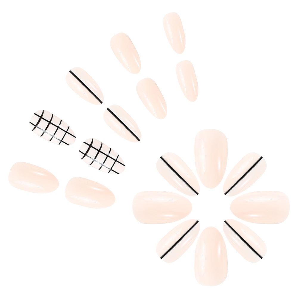 Elegant Geometric Press-On Nail Art Stornfield