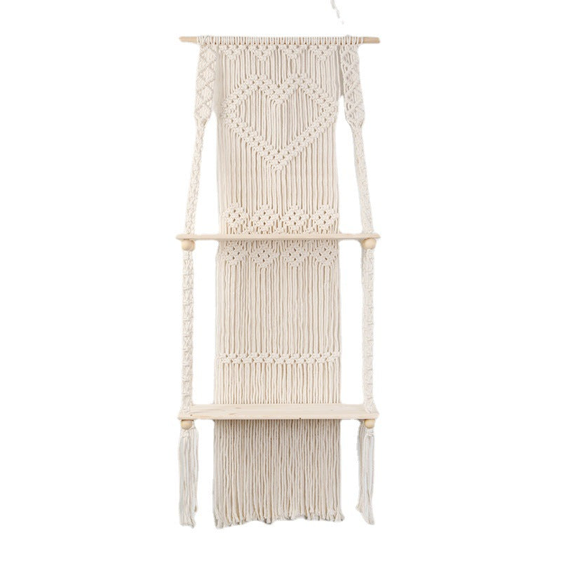 Macrame shelf with heart design Stornfield