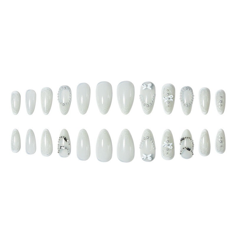 Elegant Lace Design Nail Extensions Stornfield