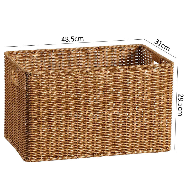 Handwoven Rectangular Storage Bin with Cutout Handles Stornfield