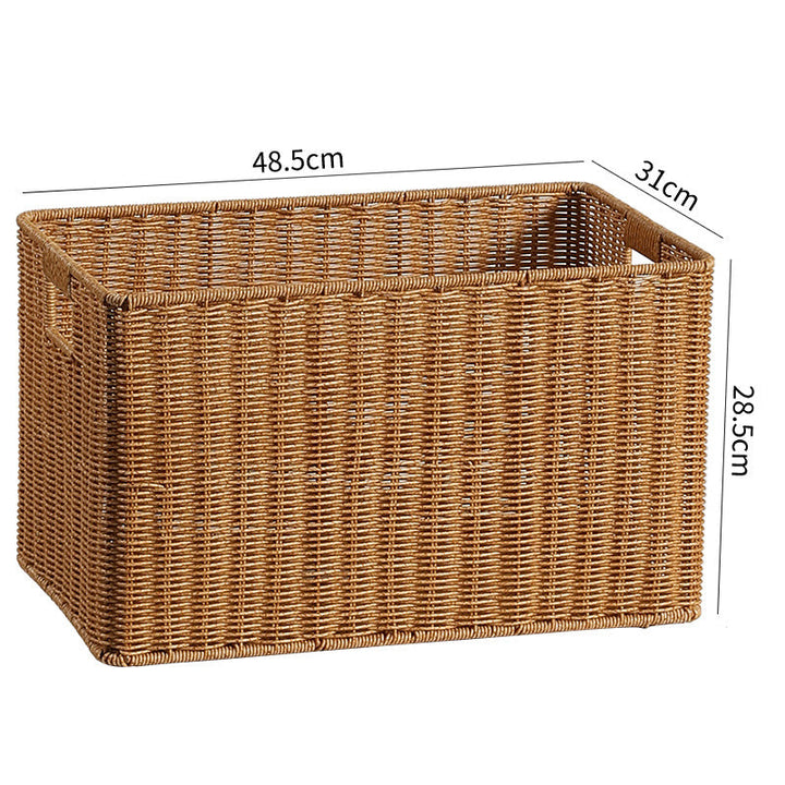Handwoven Rectangular Storage Bin with Cutout Handles Stornfield