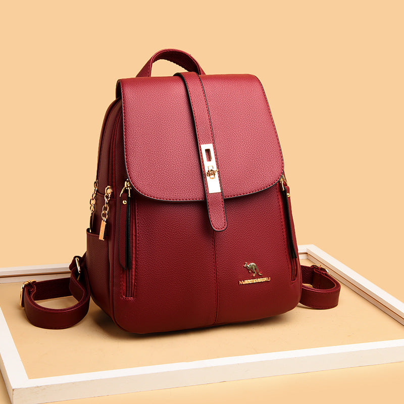 Elegant Multi-Functional Leather Backpack Stornfield
