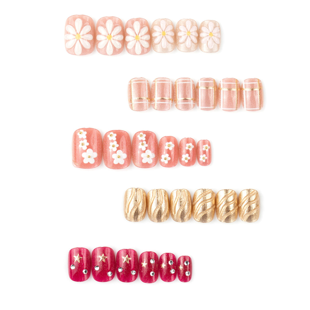 Floral Decorative Press-On Nail Art Stornfield