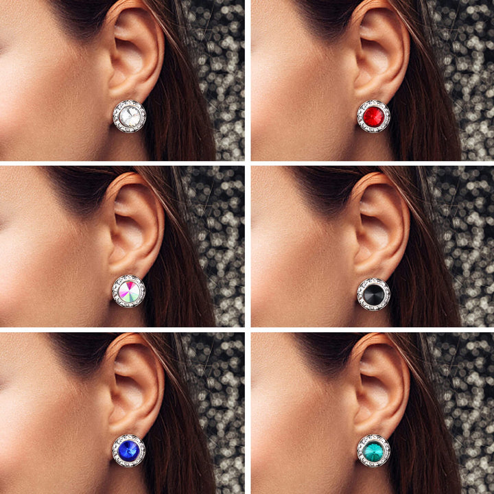 Elegant Round Crystal Stud Earrings Stornfield