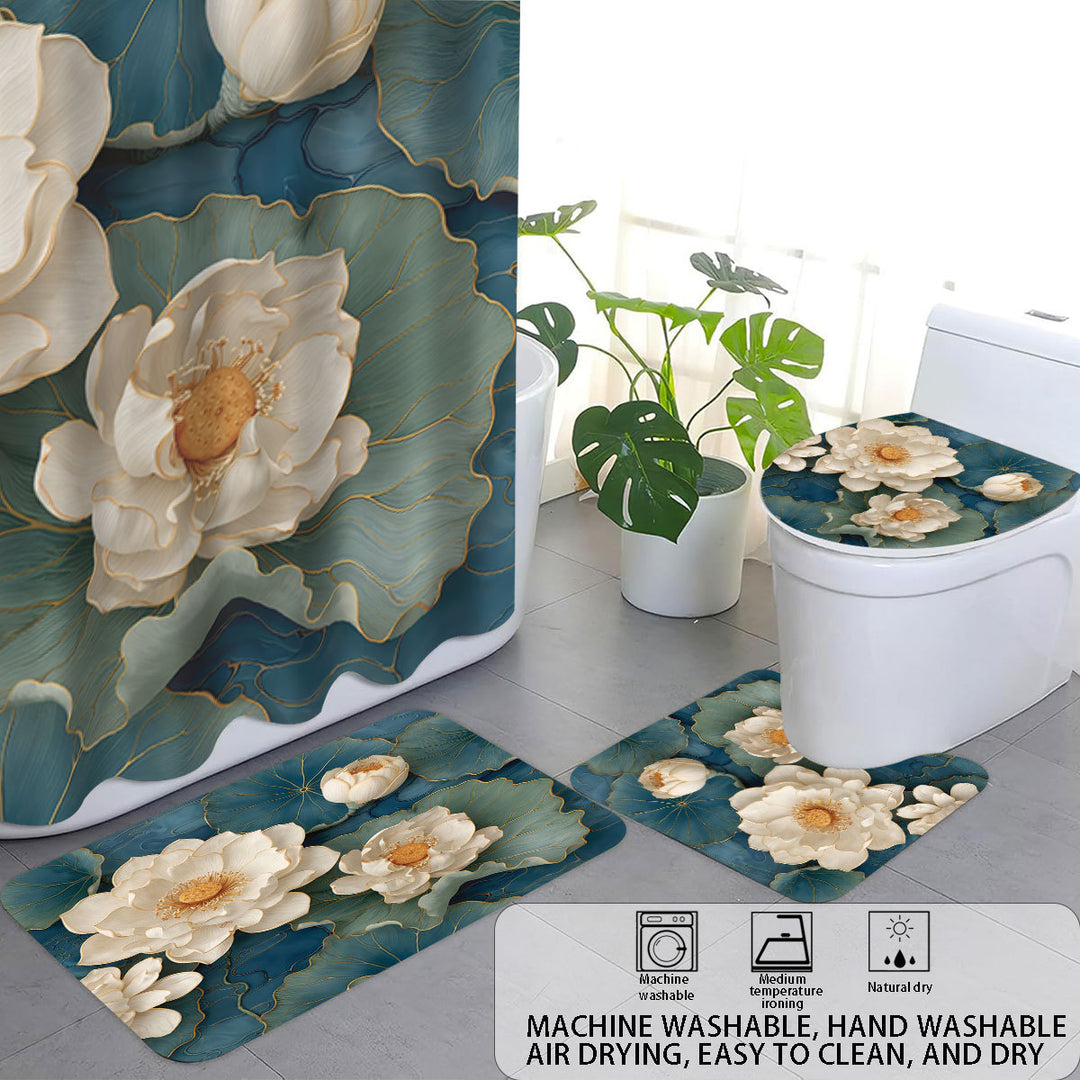 High-Definition Leopard-Themed Four-Piece Bathroom Set Stornfield