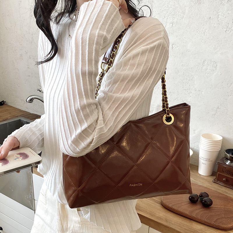 Quilted Faux Leather Tote Bag Stornfield