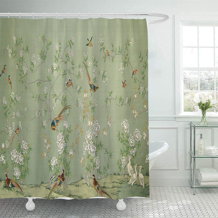 Artistic Nature-Themed Shower Curtain Stornfield