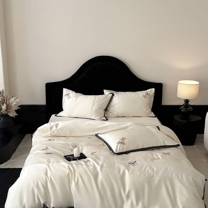 Luxury Embroidered Butterfly Duvet Cover Bedding Set