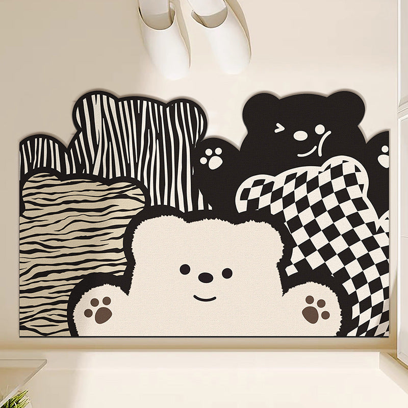 Cute Bear-Themed Welcome Mat for Home Entryway