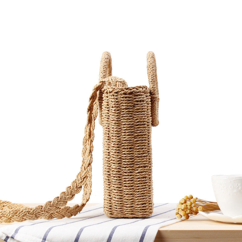 Handbag Made of Braided Natural Material with Round Handle Stornfield