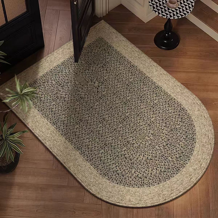 Braided Natural Fiber Entryway Mat for Home