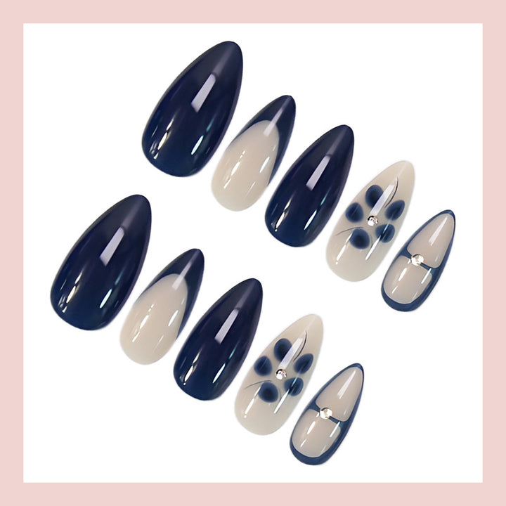 Acrylic nail set with elegant accentuated designs Stornfield