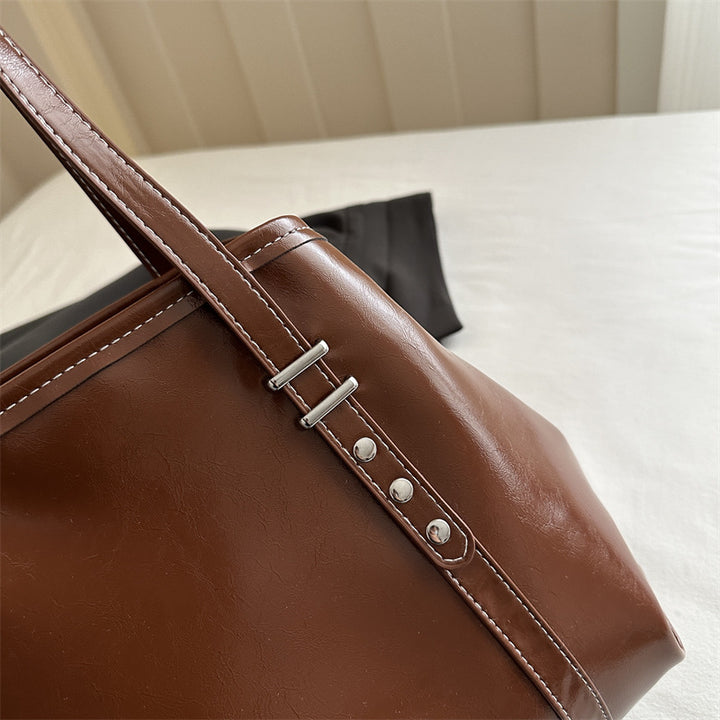 Classic Structured Leather Tote Bag