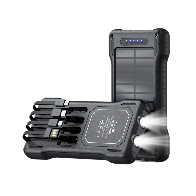 Powerful Solar Power Bank with Multifunctional Charging Cables Stornfield