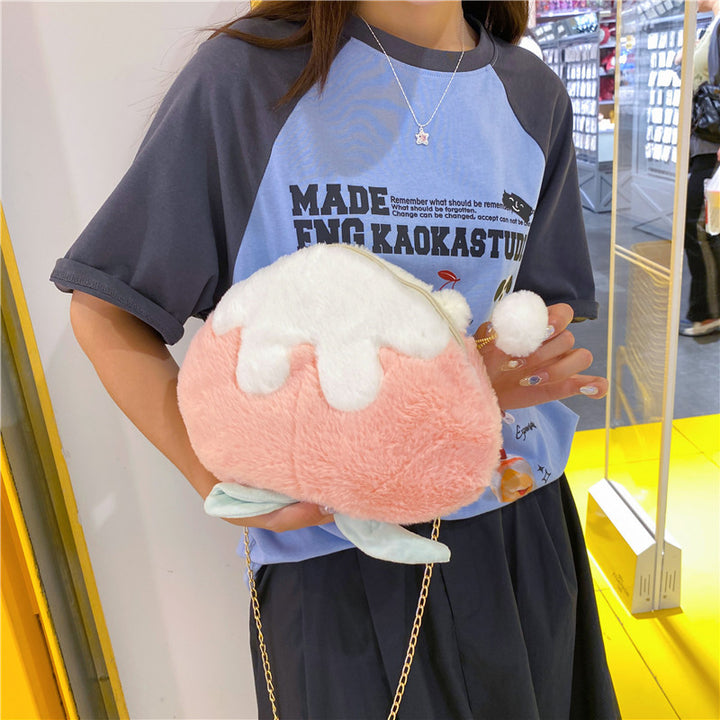 Plush Dessert-Themed Crossbody Bag