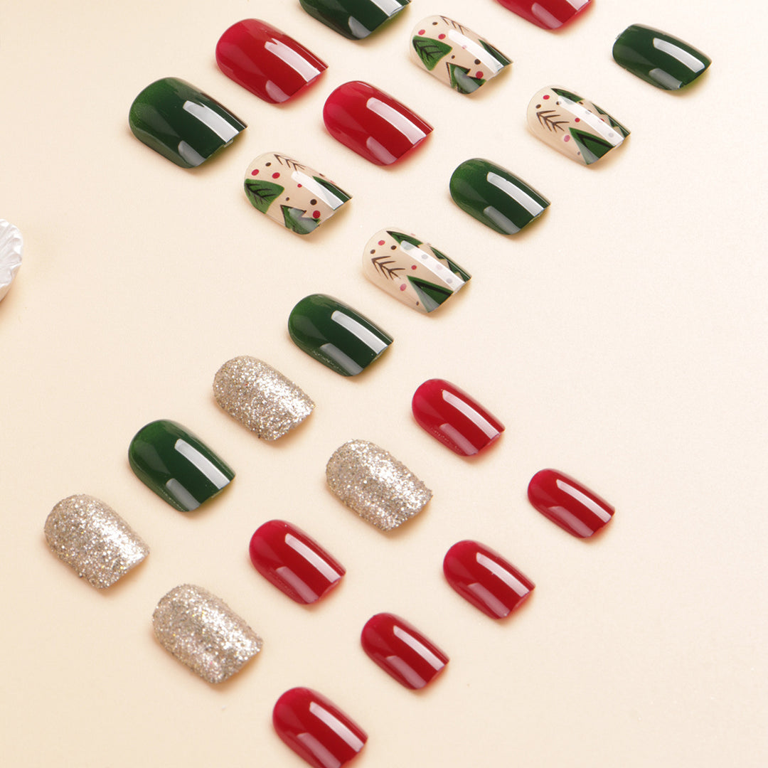 Festive Holiday-Themed Nail Art Set Stornfield