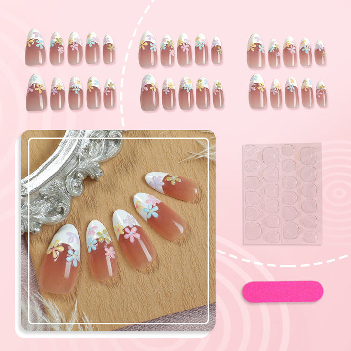 Decorative Floral Press-On Nail Art Set 1790738579