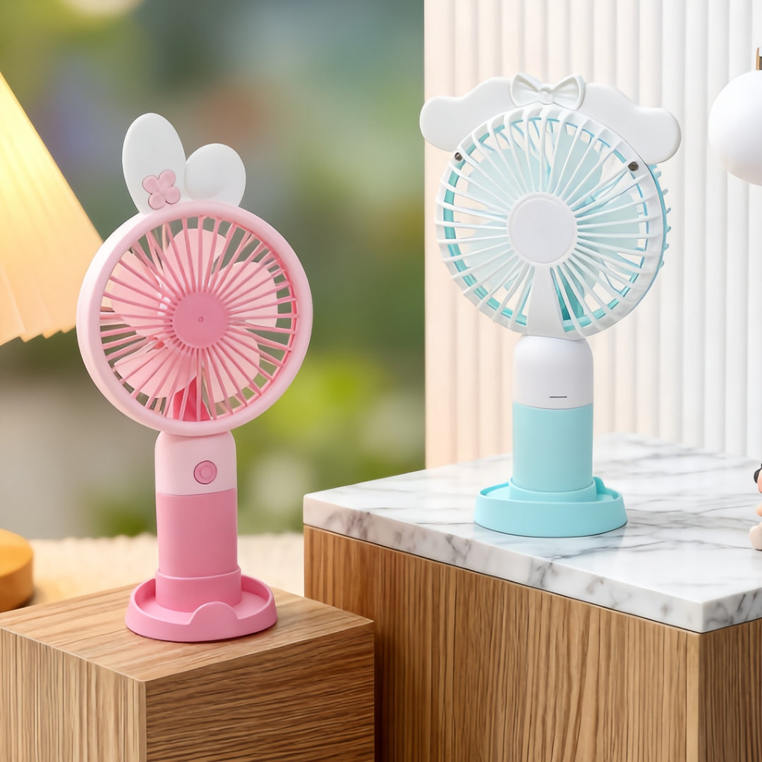 Women portable hand fan with cute rabbit design Stornfield