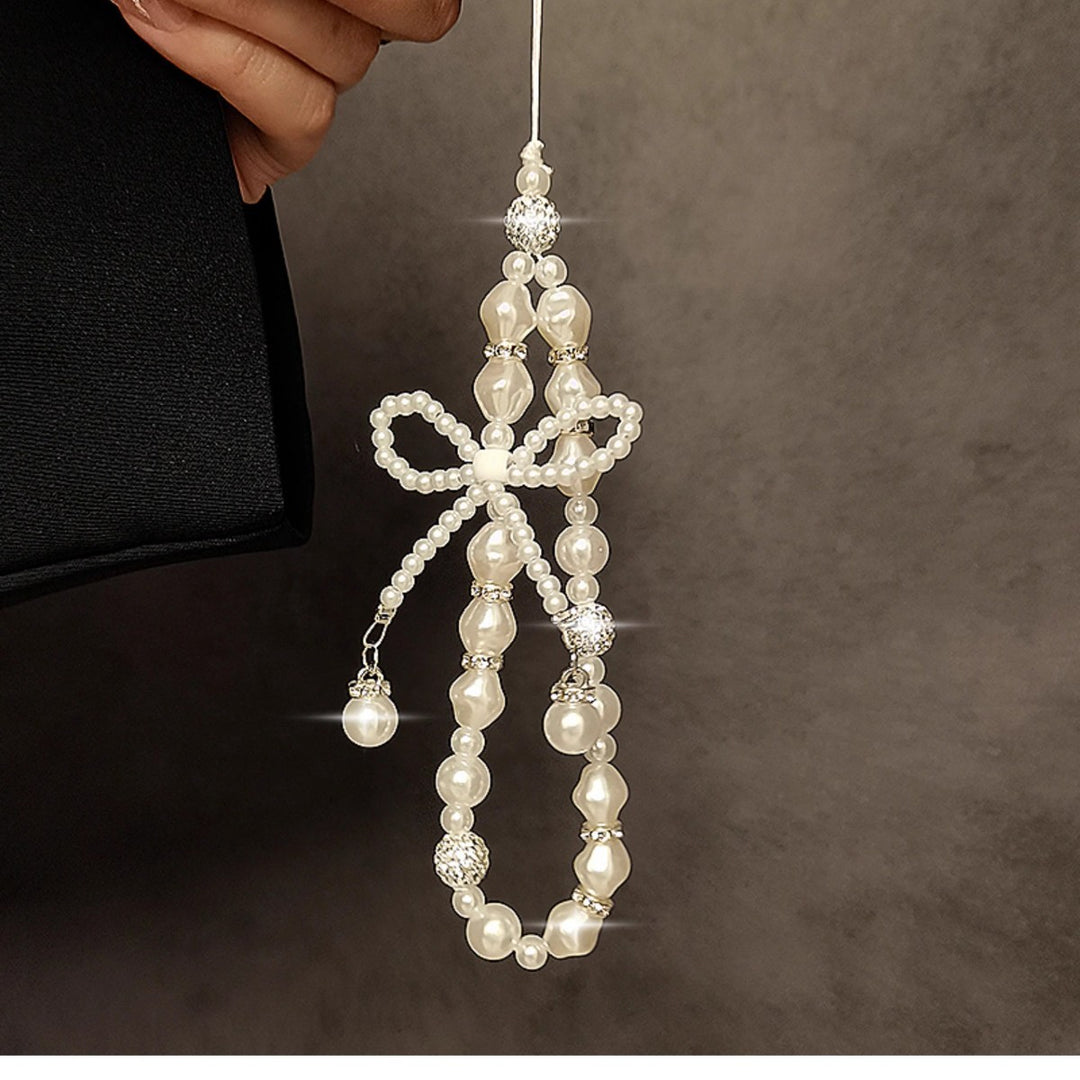Elegant Pearl Beaded Charm Keychain Stornfield
