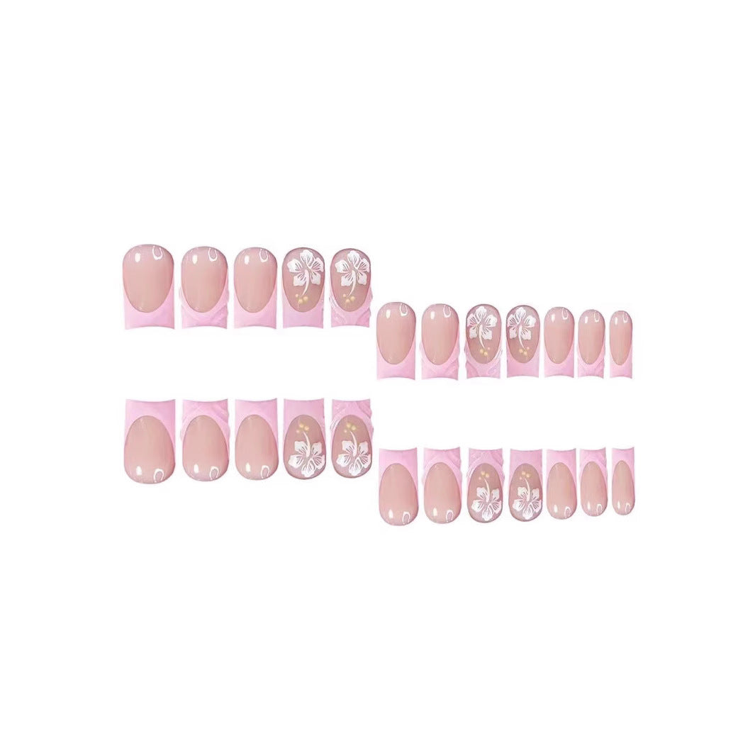 Decorative Floral Acrylic Press-On Nail Extensions Stornfield