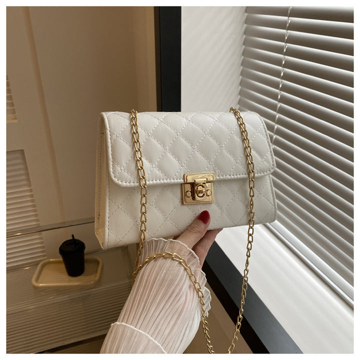 Quilted Chain-Detail Evening Handbag