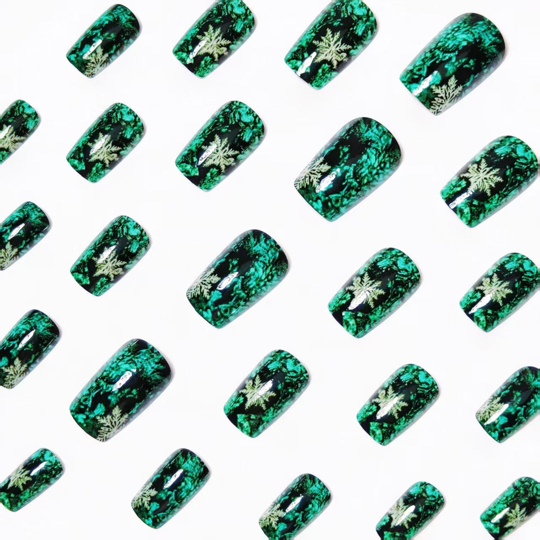 Creative artificial nails with a winter snowflake design Stornfield
