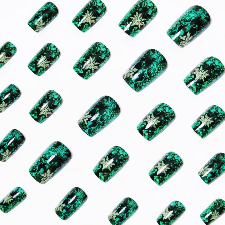 Creative artificial nails with a winter snowflake design Stornfield