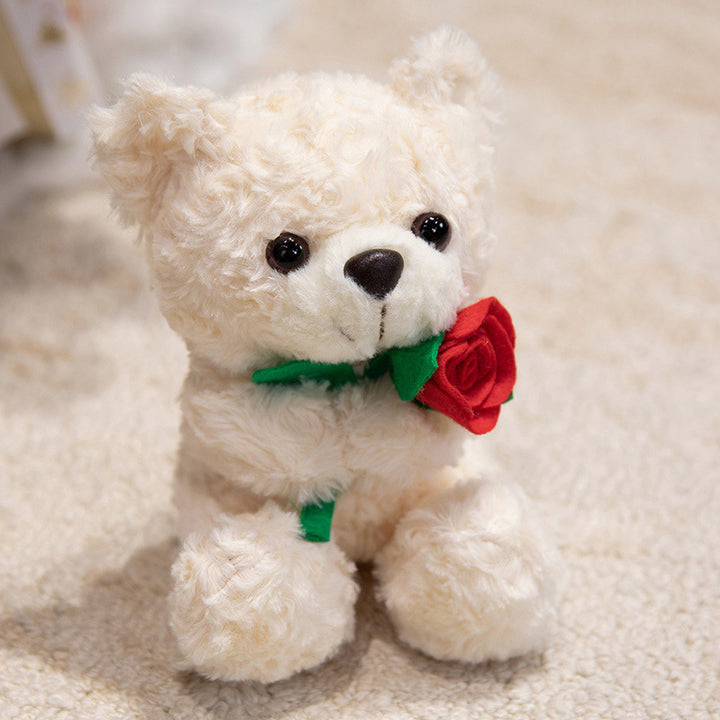 Plush Christmas Teddy Bear with Santa Hat and Knit Scarf Holiday Huggable Stuffed Toy Stornfield