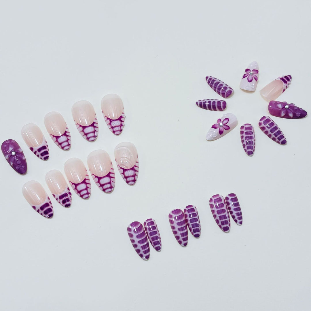 Premium Floral Press-On Nails Stornfield