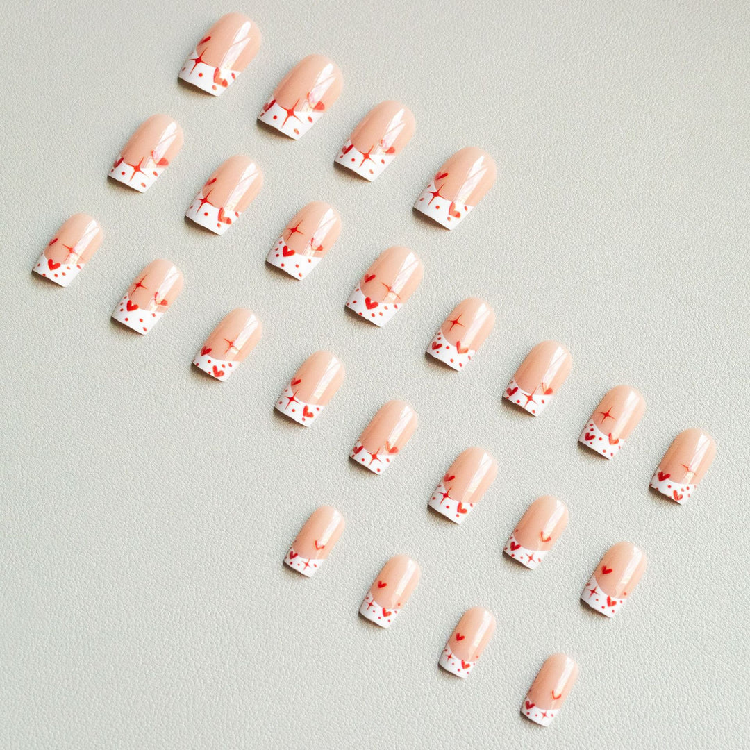 Romantic Heart-Themed Nail Art