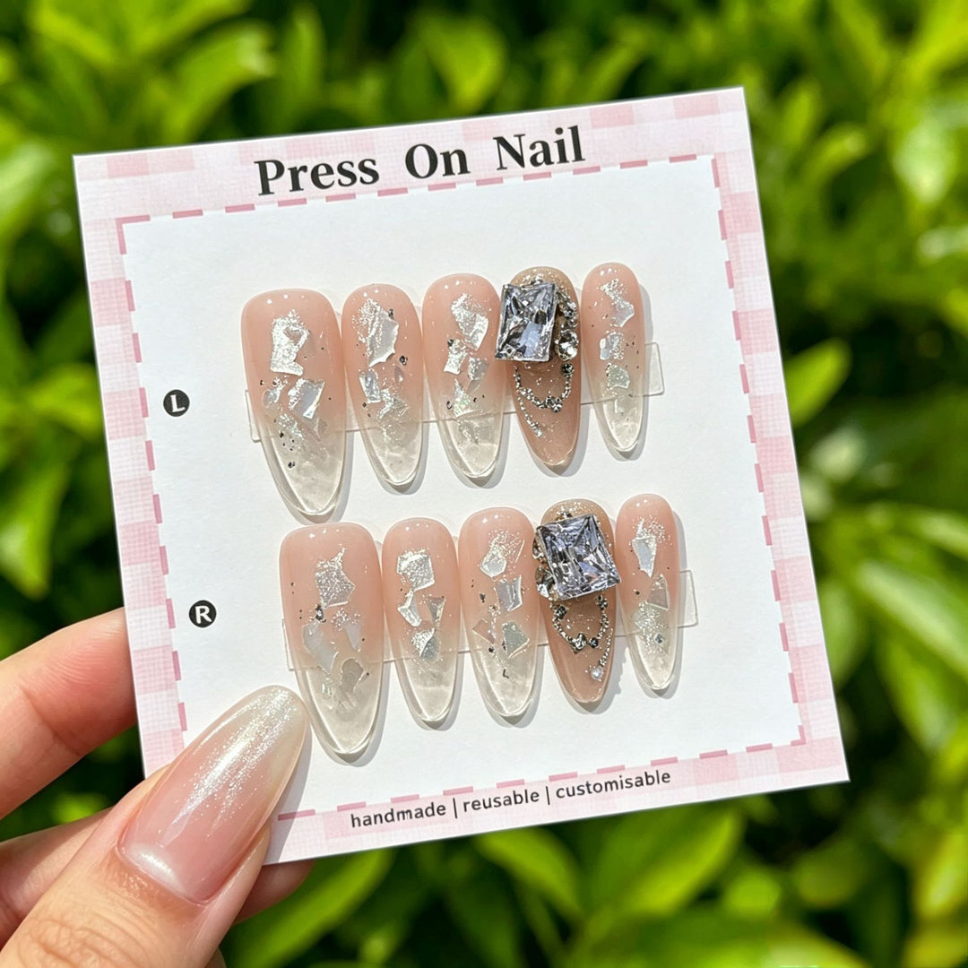 Customizable Glittery Press-On Nail Set