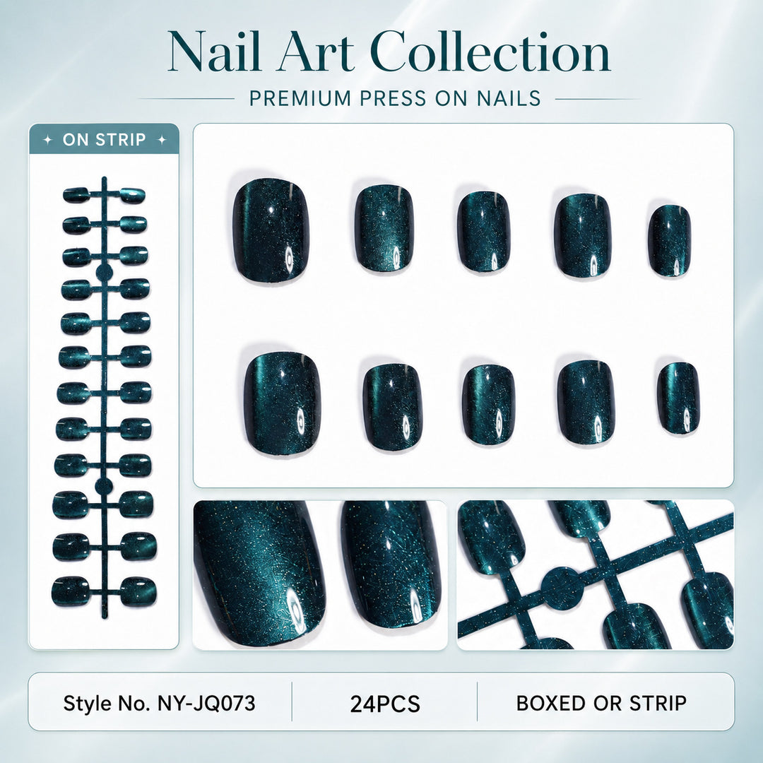Premium Press-On Nails with Metallic Shine Stornfield