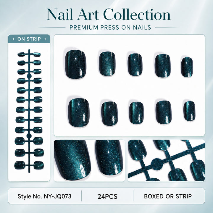 Premium Press-On Nails with Metallic Shine Stornfield