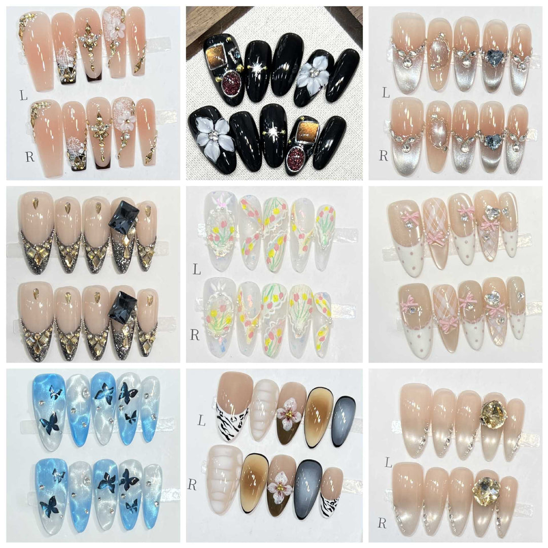 Glamorous Starry Press-On Nail Art