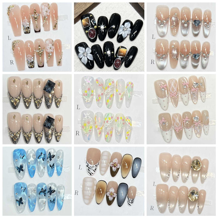 Glamorous Starry Press-On Nail Art