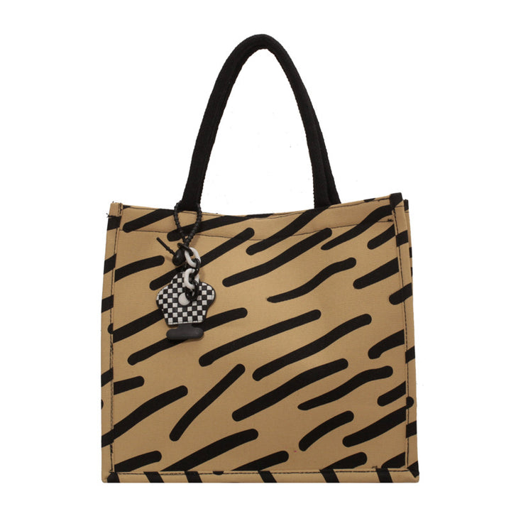 Graphic Print Canvas Tote Bag