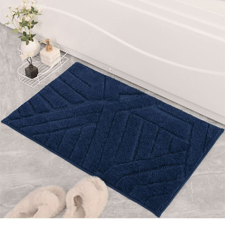 Plush Geometric Pattern Bath Mat